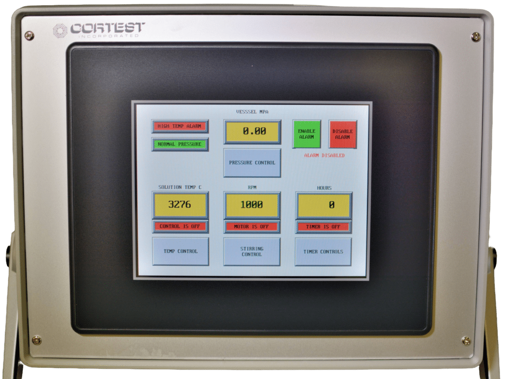 Autoclave control screen