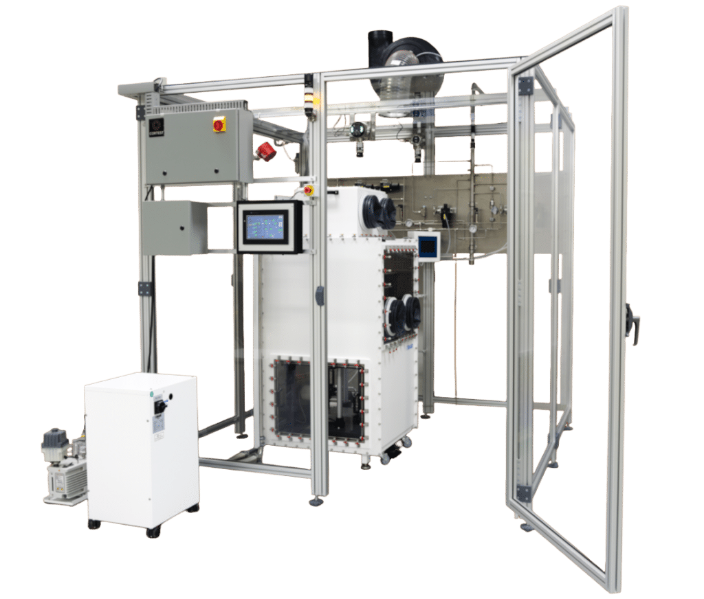 H2 enclosure with glovebox